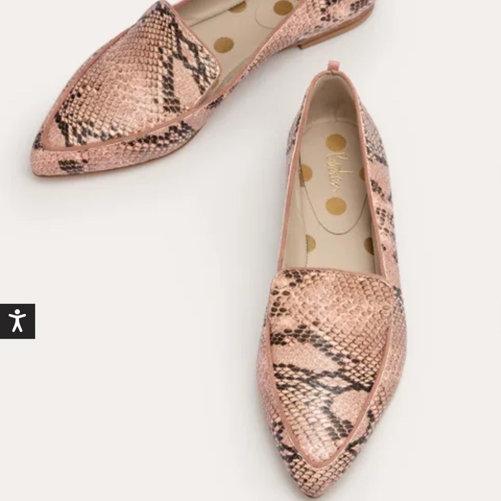 Boden Emma Flexi Sole Shoes pink Snakeskin Print